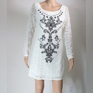Gentle Fawn Lace and Embroidered LS Dress Size Large